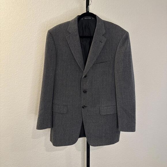 Pal Zileri Mens 100% Wool Gray Print Wool Single-Breasted Suit Blazer - Size 50*